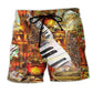 Church Piano Music Beach Shorts For Holiday Cruises And Laid Back Daily Wear