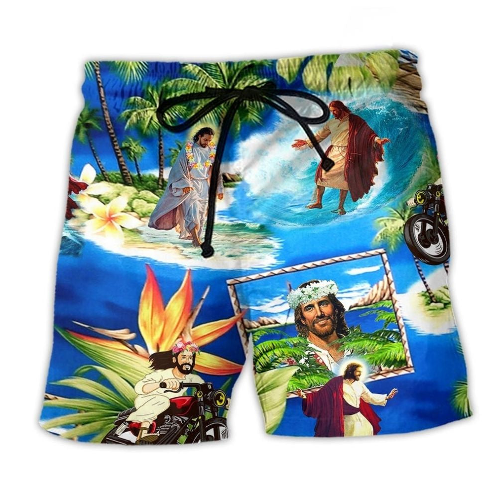 Jesus Summer Faith Beach Shorts For Weekend Escapes And Casual Outdoor Comfort