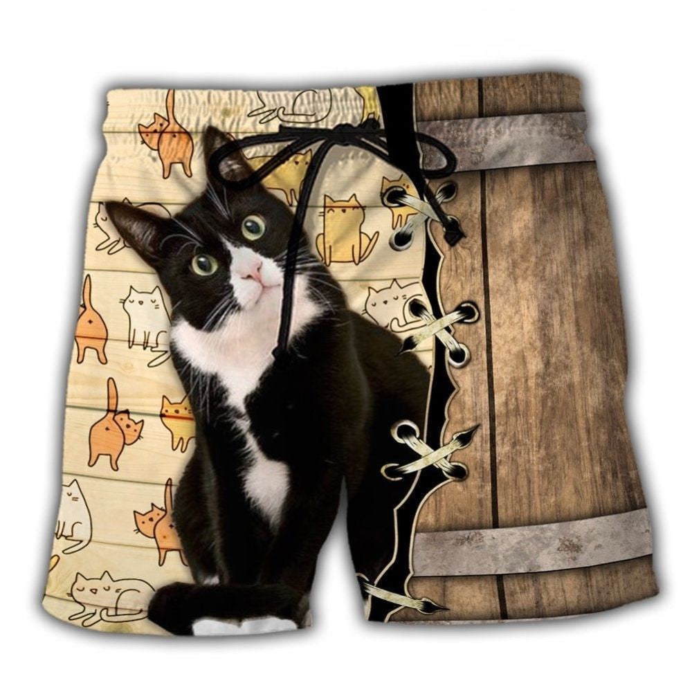 Cat Angels Wings Inspirational Beach Shorts For Coastal Adventures And Casual Outdoor Comfort