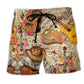 Guitar Music Floral Beach Shorts For Casual Day Trips And Distinctive Seasonal Style