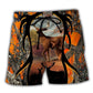 Hunting Deer Orange Camo Outdoor Beach Shorts For Seaside Travel And Easygoing Coastal Style