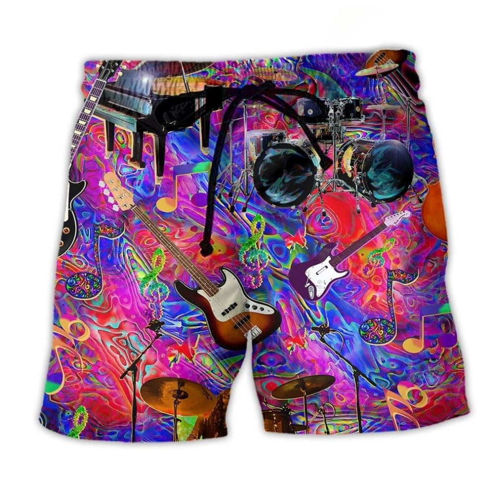 Music Motivation Colorful Beach Shorts For Coastal Adventures And Relaxed Casual Style