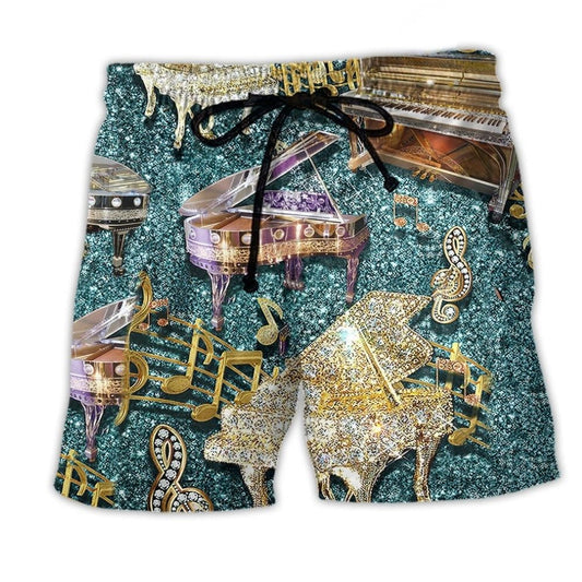Piano Music Diamond Beach Shorts For Casual Day Trips And Warm Weather Wardrobe