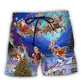 Christmas Snow Village Santa Beach Shorts For Tropical Holidays And Leisure And Relaxation