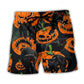 Halloween Black Cat Pumpkin Beach Shorts For Outdoor Adventures And Easygoing Coastal Style
