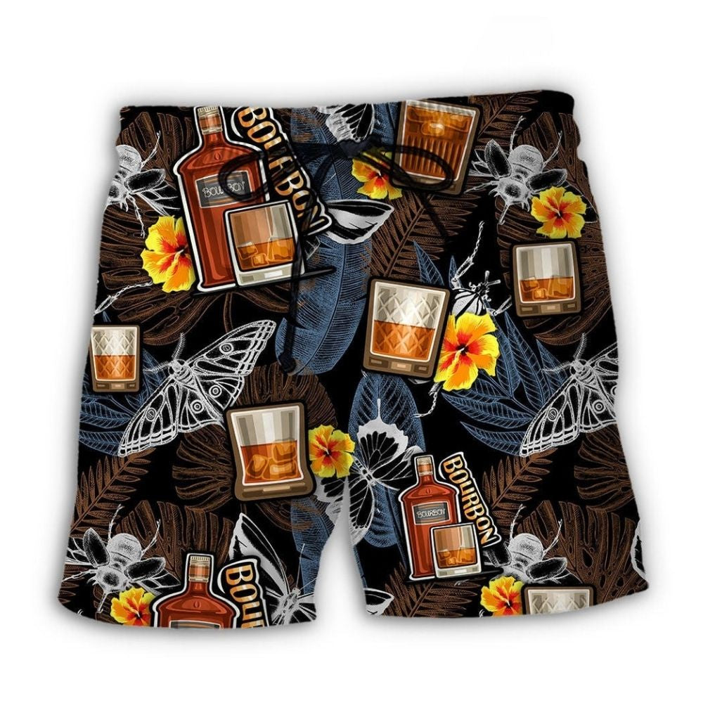 Bourbon Butterfly Tropical Beach Shorts For Sunny Day Getaways And Everyday Comfort