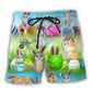 Easter Bunny Colorful Eggs Beach Shorts For Coastal Adventures And Warm Weather Wardrobe