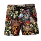 Skull Queen Floral Beach Shorts For Oceanfront Weekends And Comfortable Daily Wear