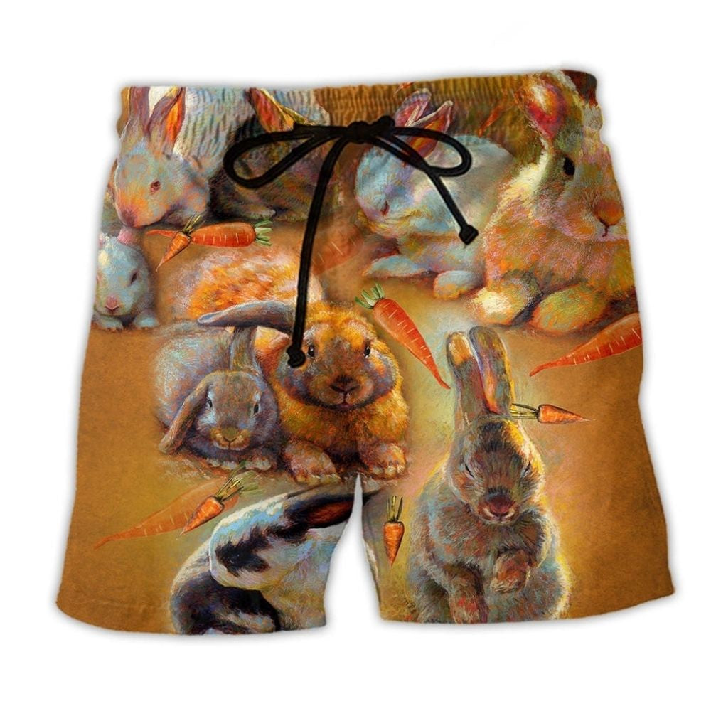 Vintage Rabbit Beach Shorts For Summer Festivals And Leisure And Relaxation