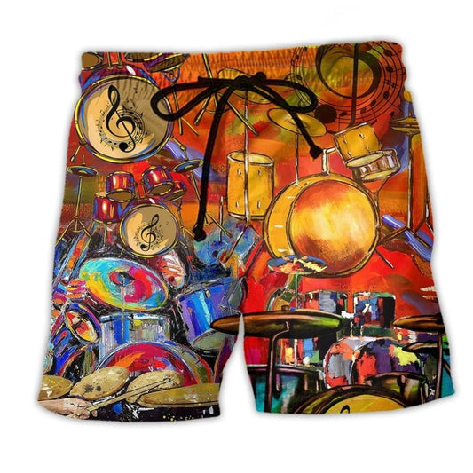 Drummer Music Beach Shorts For Relaxed Shoreline Days And Travel Ready Comfort