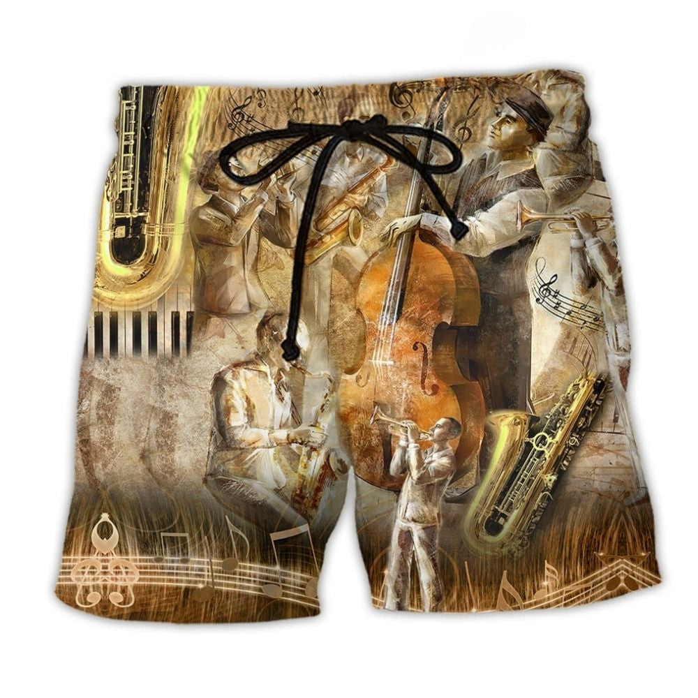 Jazz Improvisation Beach Shorts For Outdoor Adventures And Comfortable Resort Style