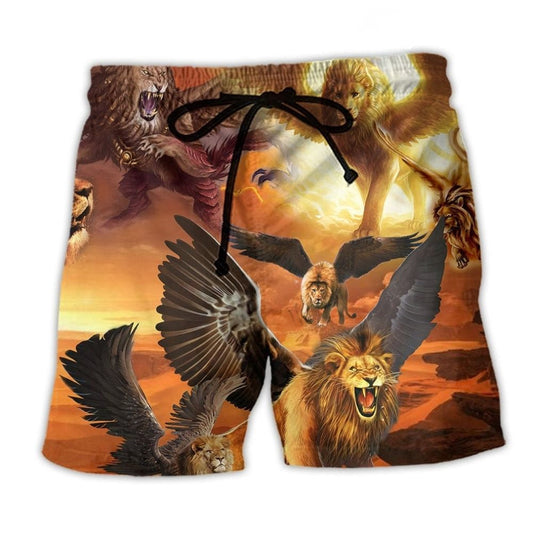 Lion Strength Beach Shorts For Relaxed Shoreline Days And Easy Warm Weather Wear