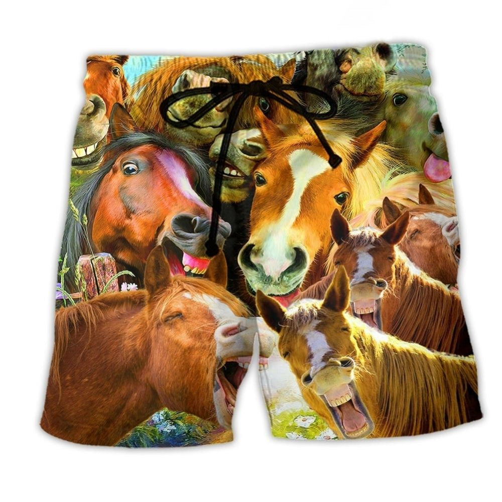 Laughing Horse Farm Beach Shorts For Coastal Road Trips And Memorable Gift Ideas