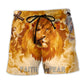Jesus Lion Faith Fear Beach Shorts For Coastal Road Trips And Flexible Everyday Wear