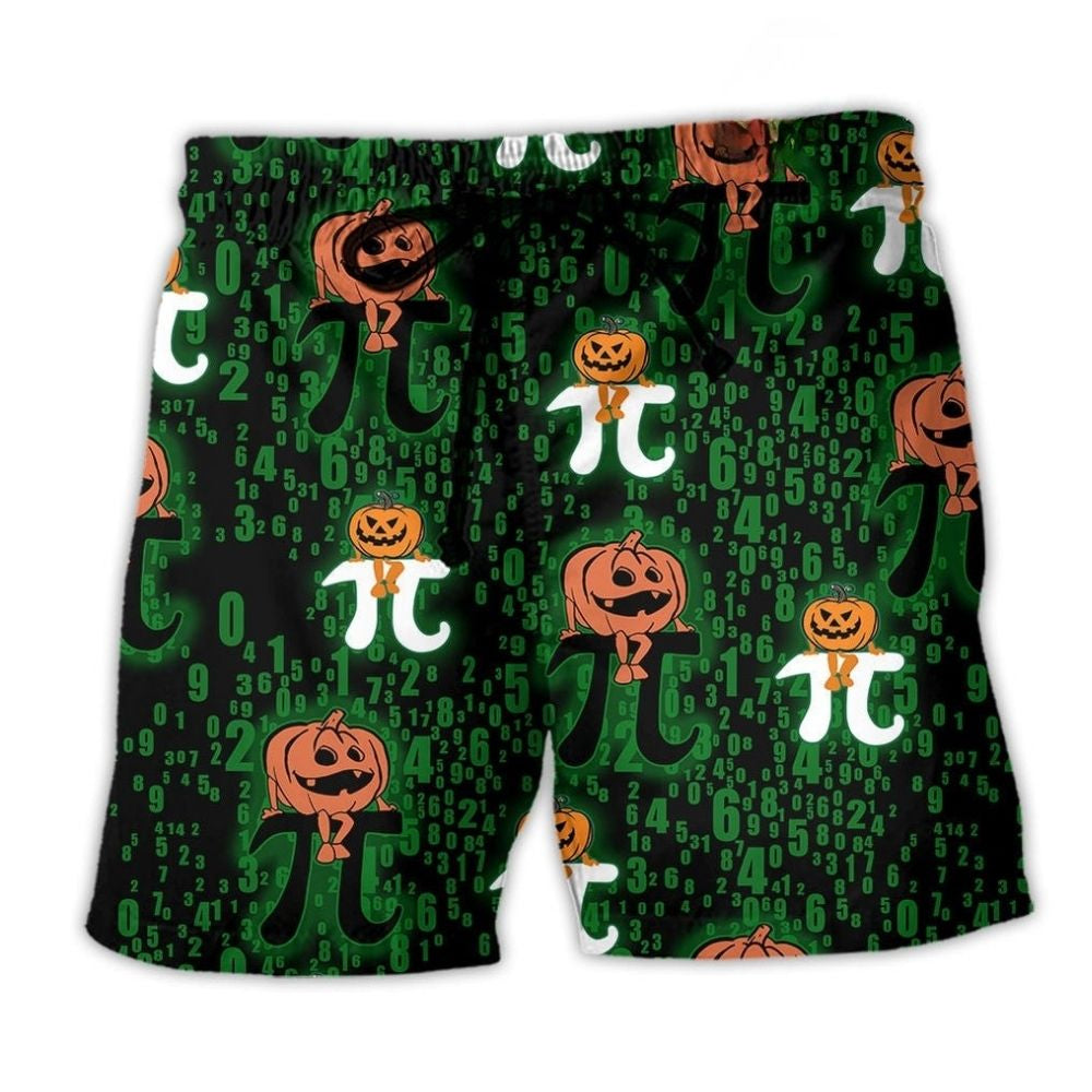 Halloween Smiling Pumpkin Beach Shorts For Summer Festivals And Weekend Casual Style