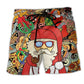 Bohemian Santa Merry Christmas Beach Shorts For Beach Days And Everyday Comfort