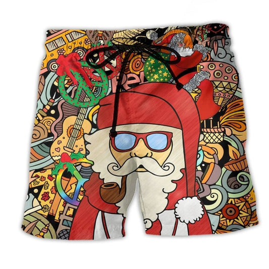 Bohemian Santa Merry Christmas Beach Shorts For Beach Days And Everyday Comfort