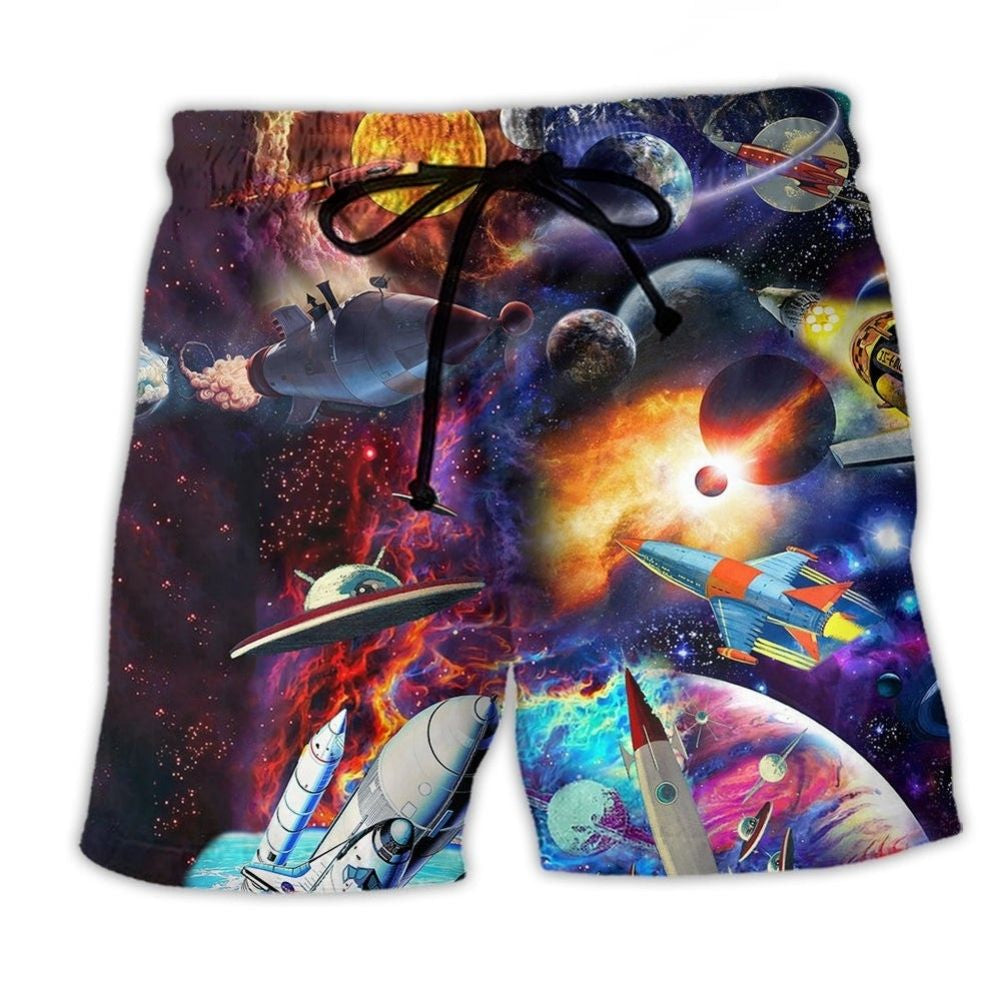 Galaxy War Peace Beach Shorts For Coastal Adventures And Travel Ready Comfort