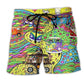 Bohemian Dog Cat Peace Beach Shorts For Seaside Travel And Bright Summer Outfits