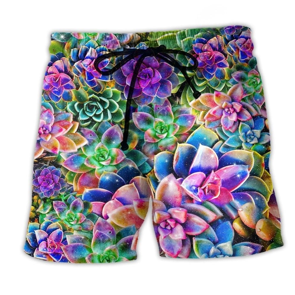 Succulents Planttastic Beach Shorts For Weekend Escapes And Distinctive Seasonal Style