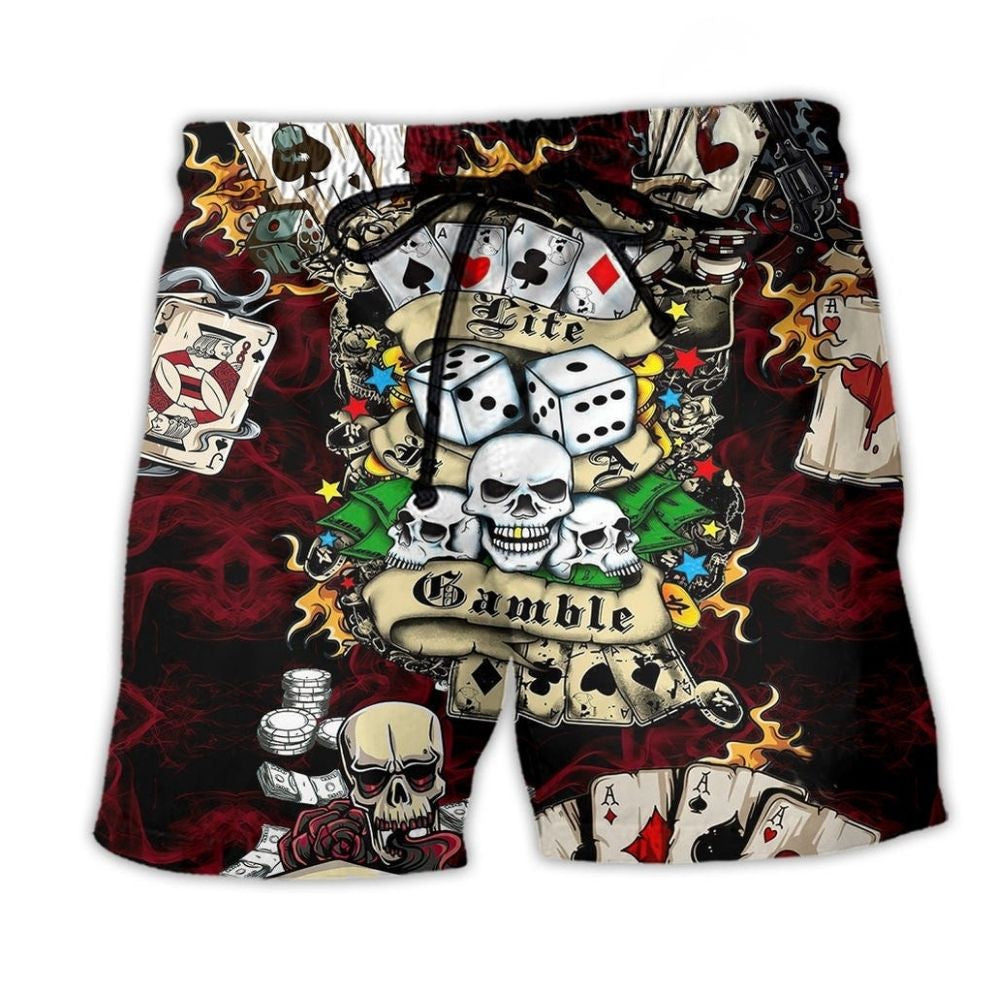 Gambling Poker Take Risk Beach Shorts For Resort Days And Thoughtful Gift Giving