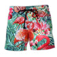 Pink Flamingo Color Beach Shorts For Seaside Travel And Vacation Ready Style