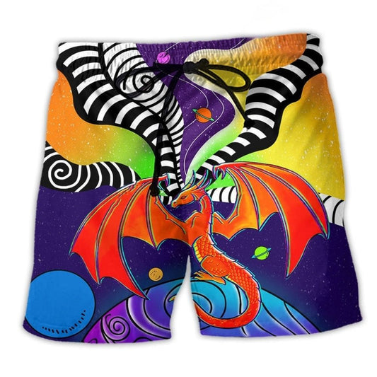 Galaxy Dragon Fantasy Beach Shorts For Coastal Adventures And Thoughtful Gift Giving