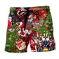 Football Santa Christmas Beach Shorts For Seaside Travel And Thoughtful Gift Giving