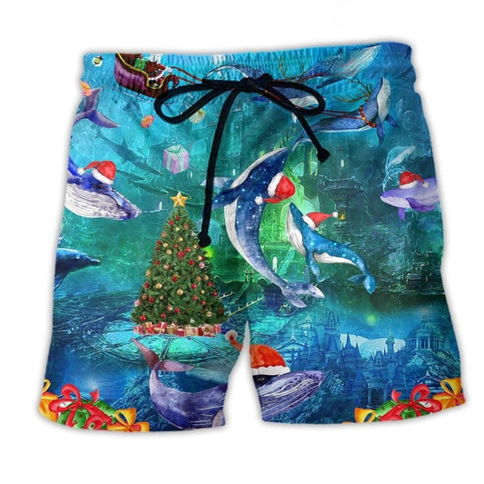 Christmas Whale Ocean Beach Shorts For Casual Day Trips And Comfortable Daily Wear