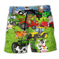 Rustic Cow Beach Shorts For Oceanfront Weekends And Laid Back Daily Wear