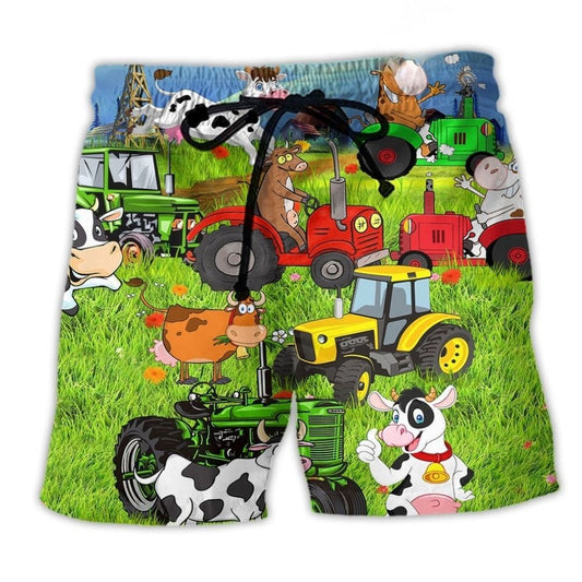 Rustic Cow Beach Shorts For Oceanfront Weekends And Laid Back Daily Wear