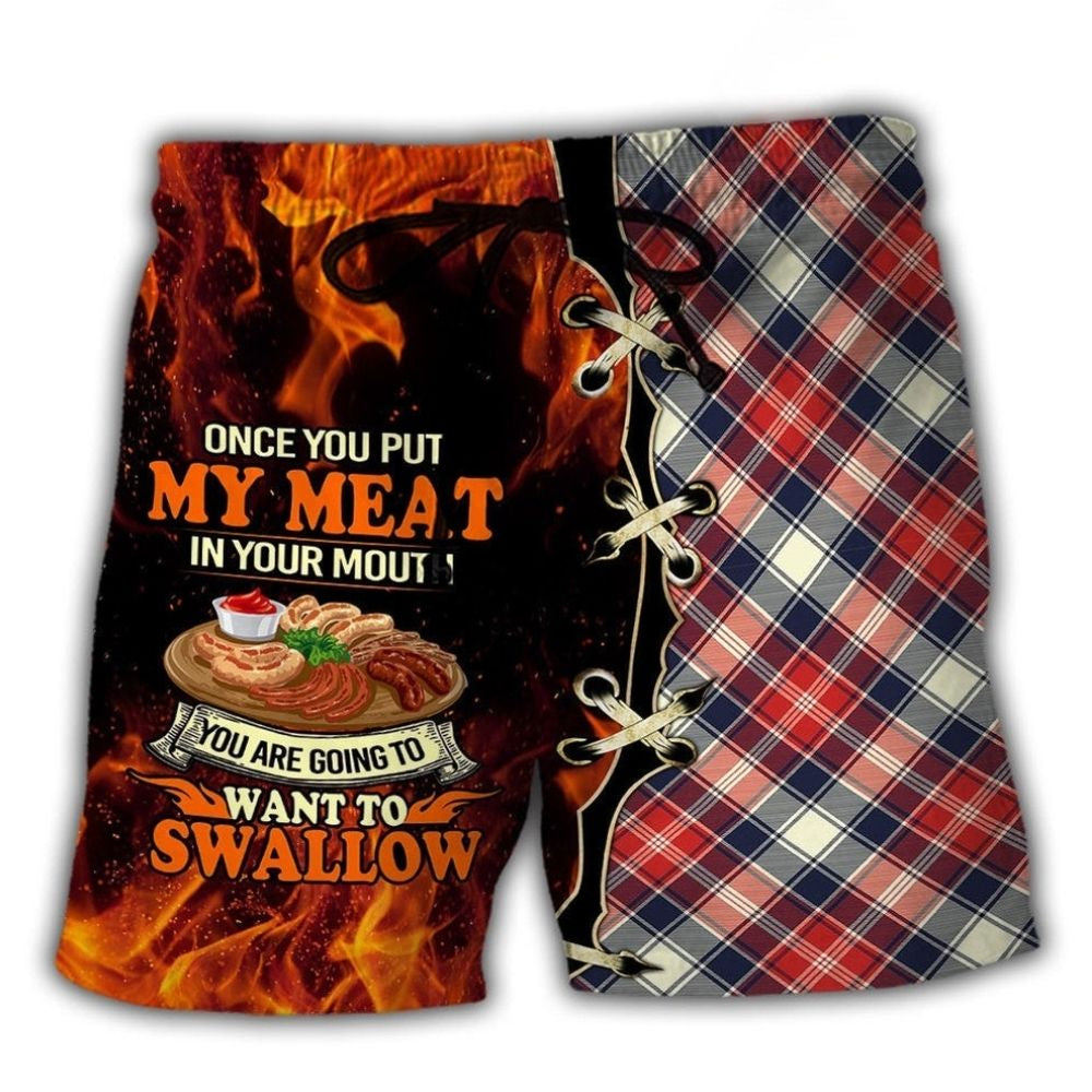 BBQ Meat Mouth Beach Shorts For Weekend Escapes And Easy Warm Weather Wear