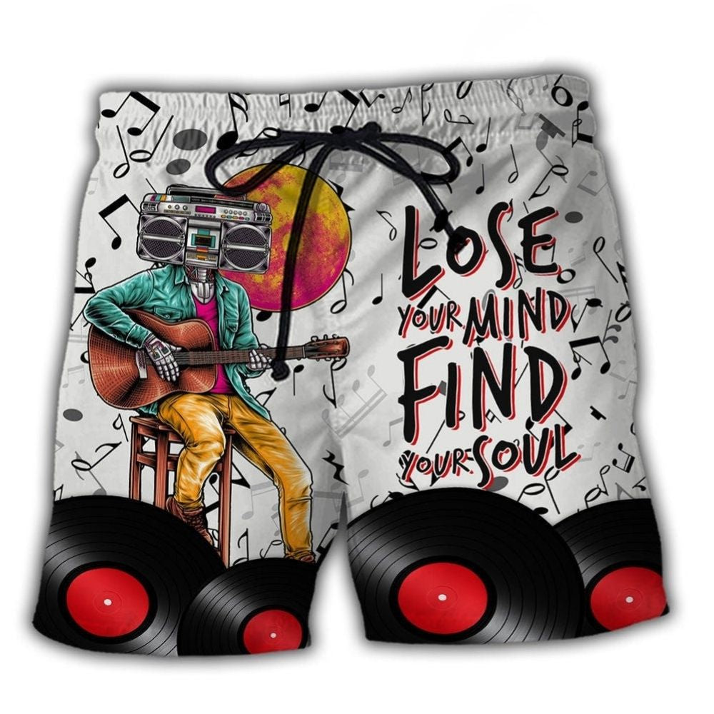 Music Lose Mind Find Soul Beach Shorts For Vacation Travel And Bright Summer Outfits