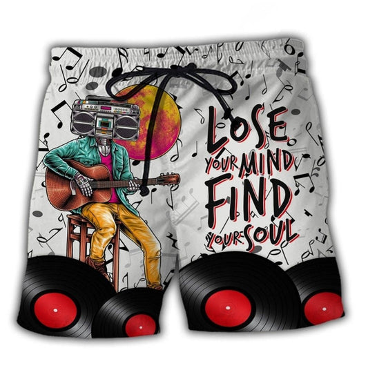 Music Lose Mind Find Soul Beach Shorts For Vacation Travel And Bright Summer Outfits
