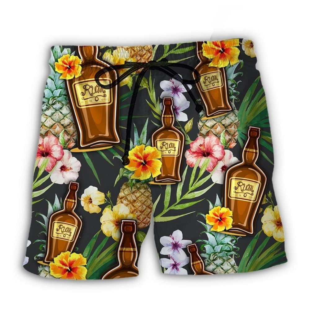 Tropical Rum Drink Beach Shorts For Tropical Holidays And Bright Summer Outfits