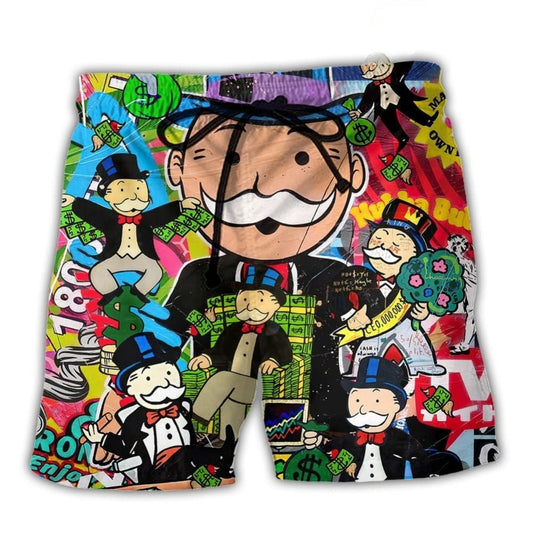 Banker Money Rain Beach Shorts For Poolside Relaxation And Everyday Comfort