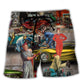 Retro Auto Mechanic Car Beach Shorts For Poolside Relaxation And Everyday Comfort