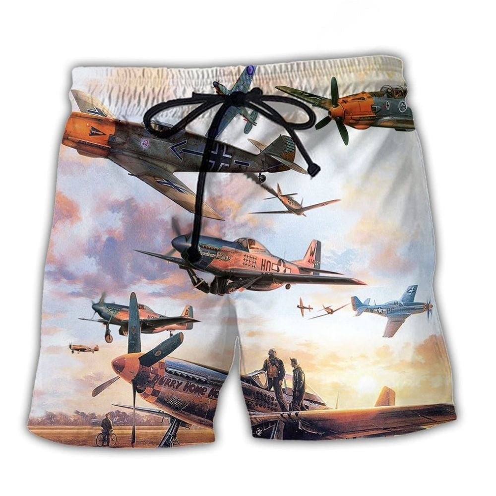 Aviation Journey Beach Shorts For Island Escapes And Leisure And Relaxation