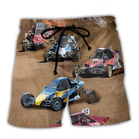 Autocross Racing Car Beach Shorts For Vacation Travel And Comfortable Daily Wear