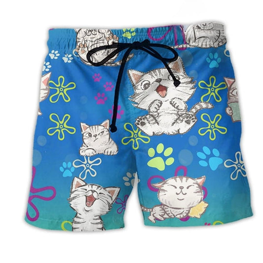 Cat Companionship Beach Shorts For Warm Weather Outings And Vacation Ready Style