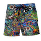 Bohemian Owl Peaceful Color Beach Shorts For Outdoor Adventures And Flexible Everyday Wear