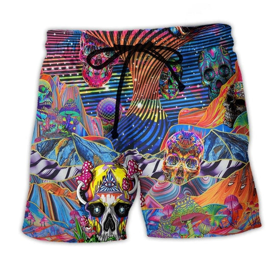 Bohemian Mushroom Beach Shorts For Resort Days And Memorable Gift Ideas