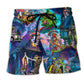 Bohemian Alien Beach Shorts For Summer Vacations And Comfortable Daily Wear