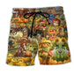 Halloween Smiling Pumpkin Beach Shorts For Tropical Holidays And Laid Back Daily Wear