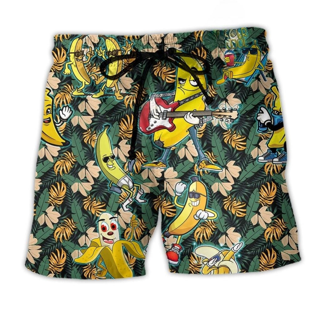 Bananas Tropical Fruit Beach Shorts For Outdoor Adventures And Vacation Ready Style