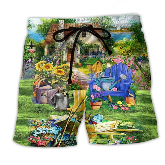 Gardening Flower Balance Beach Shorts For Warm Weather Outings And Easygoing Coastal Style