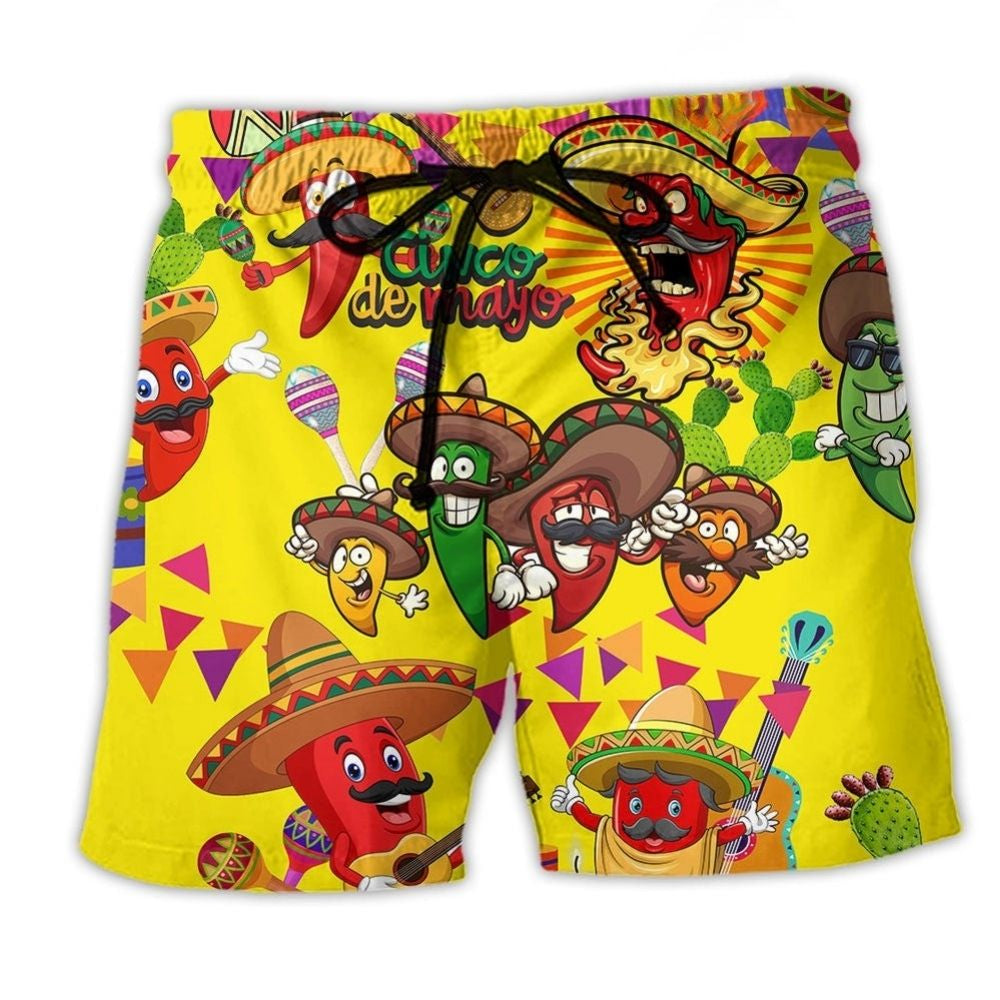 Chili Pepper Hot Food Beach Shorts For Casual Day Trips And Leisure And Relaxation