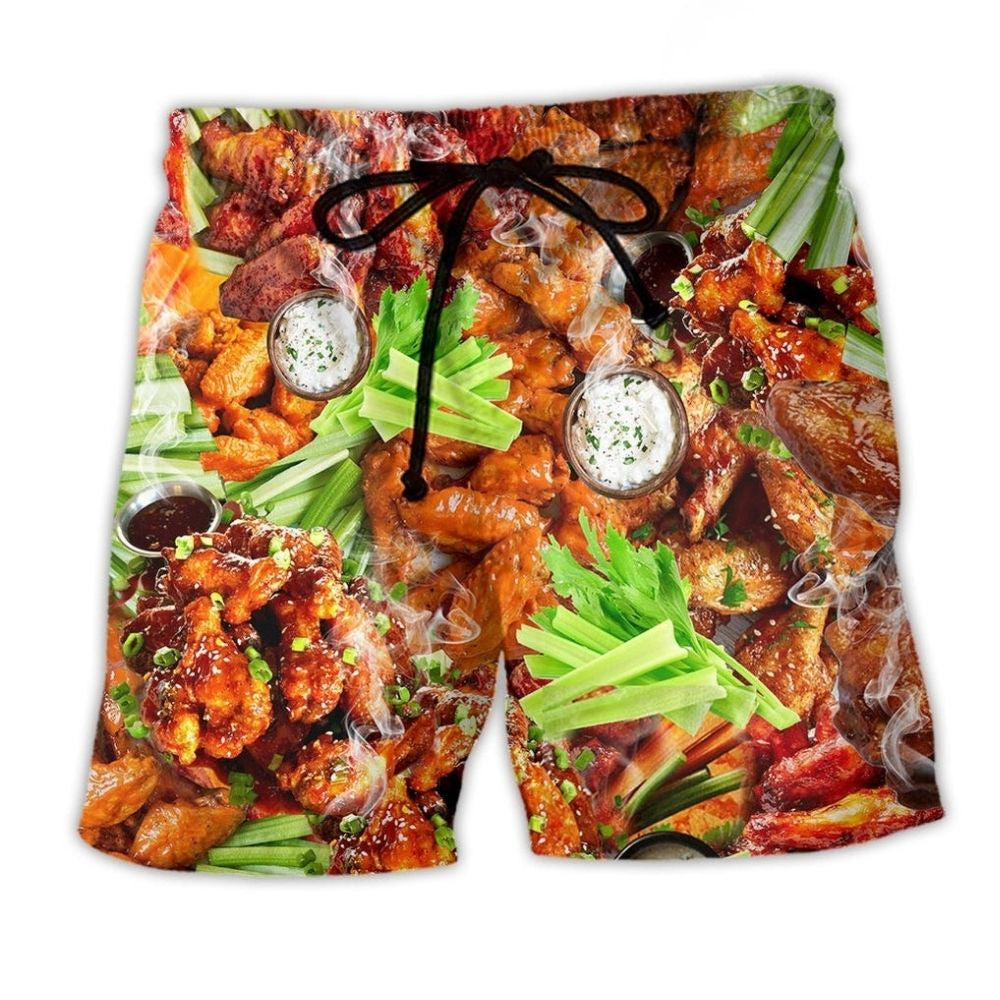 Chicken Wing Food Beach Shorts For Island Escapes And Relaxed Holiday Style