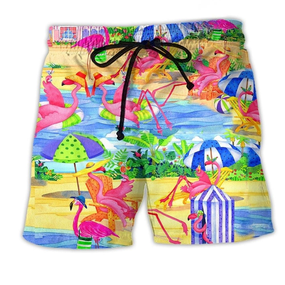 Flamingo Summer Beach Shorts For Relaxed Shoreline Days And Everyday Comfort