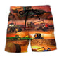 Tractor Harvest Season Farm Beach Shorts For Resort Getaways And Relaxed Casual Style